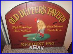 Big Sky Carvers Golfing Resident Pro Old Duffer's Tavern 16x19 Sign