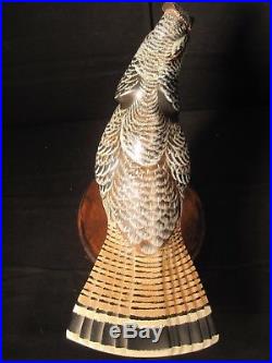 Big Sky Carvers Grouse Bird Figure/sculpture Wood Carved & Hand Painted