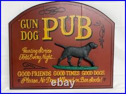 Big Sky Carvers Gun Dog Tavern Wood Sign 3D Black Lab Retriever Plaque 19x16