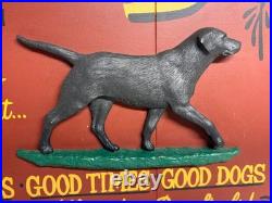 Big Sky Carvers Gun Dog Tavern Wood Sign 3D Black Lab Retriever Plaque 19x16