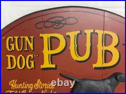 Big Sky Carvers Gun Dog Tavern Wood Sign 3D Black Lab Retriever Plaque 19x16