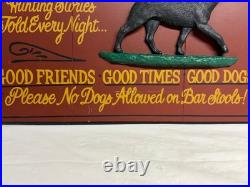 Big Sky Carvers Gun Dog Tavern Wood Sign 3D Black Lab Retriever Plaque 19x16