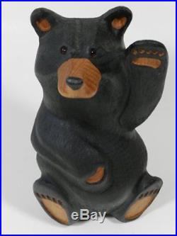 Big Sky Carvers Hand Carved Black Bear Waving Sculpture