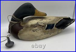 Big Sky Carvers Hand Carved Wood Mallard Duck Decoy Signed By Lee W. Smith