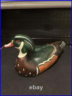 Big Sky Carvers Hand Carved Woodduck Decoy Signed by Chris Linn Montana USA