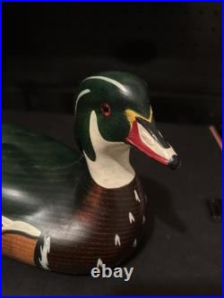Big Sky Carvers Hand Carved Woodduck Decoy Signed by Chris Linn Montana USA