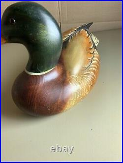 Big Sky Carvers Hand-Carved Wooden Mallard Duck 25th Anniversary Rare