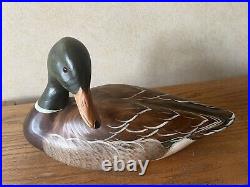 Big Sky Carvers Hand-Carved Wooden Mallard Duck Signed and Painted by Artist