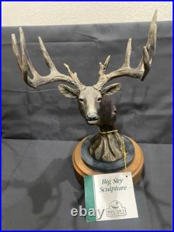 Big Sky Carvers Hardwoods Legend White Tail Deer Bust Resin Pewter Bronze 12x6