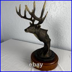 Big Sky Carvers Hardwoods Legend White Tail Deer Bust Resin Pewter Bronze 12x6