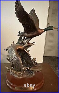 Big Sky Carvers Headed Out Ducks Unlimited Flying Ducks Statue