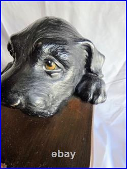 Big Sky Carvers Heavy Black Lab Puppy Dog Paper Towel Holder with Wood Base