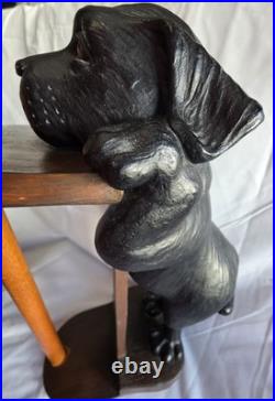 Big Sky Carvers Heavy Black Lab Puppy Dog Paper Towel Holder with Wood Base