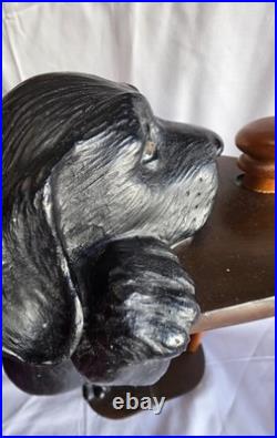 Big Sky Carvers Heavy Black Lab Puppy Dog Paper Towel Holder with Wood Base