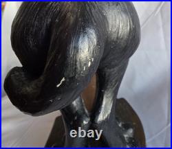 Big Sky Carvers Heavy Black Lab Puppy Dog Paper Towel Holder with Wood Base