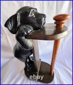 Big Sky Carvers Heavy Black Lab Puppy Dog Paper Towel Holder with Wood Base
