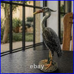 Big Sky Carvers Heron Sculpture Stonecast Wildlife Bird Lodge Decor 9in