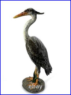 Big Sky Carvers Heron Sculpture Stonecast Wildlife Bird Lodge Decor 9in