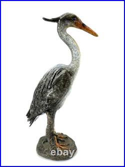 Big Sky Carvers Heron Sculpture Stonecast Wildlife Bird Lodge Decor 9in