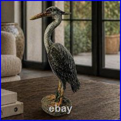 Big Sky Carvers Heron Sculpture Stonecast Wildlife Bird Lodge Decor 9in