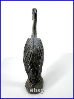 Big Sky Carvers Heron Sculpture Stonecast Wildlife Bird Lodge Decor 9in