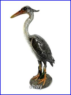 Big Sky Carvers Heron Sculpture Stonecast Wildlife Bird Lodge Decor 9in