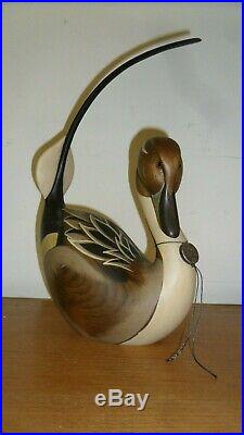 Big Sky Carvers Hindley Collection Solid Wood Carved Curved Tail Duck Decoy