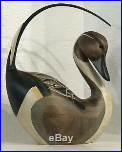 Big Sky Carvers Hindley Collection Solid Wood Curved Tail Carved Duck Decoy