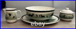 Big Sky Carvers Homestead Stoneware Set Deer Duck Lodge Cabin Rustic 4 Pc