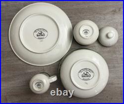 Big Sky Carvers Homestead Stoneware Set Deer Duck Lodge Cabin Rustic 4 Pc