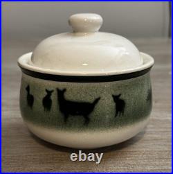 Big Sky Carvers Homestead Stoneware Set Deer Duck Lodge Cabin Rustic 4 Pc