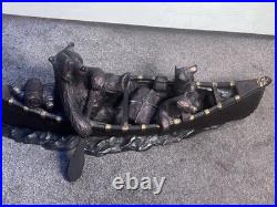 Big Sky Carvers J. M. Fleming Canoe Trip Bear Resin Figurine Sculpture Collection