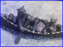 Big Sky Carvers J. M. Fleming Canoe Trip Bear Resin Figurine Sculpture Collection