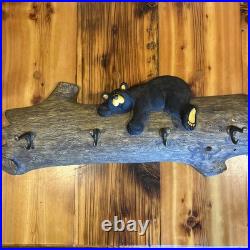 Big Sky Carvers JASPER bear Jeff Fleming coat rack 4 hook lodge cabin towel hat
