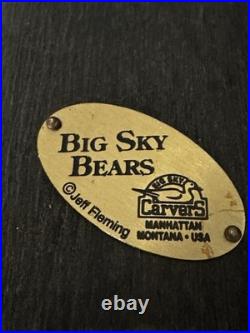 Big Sky Carvers Jeff Fleming 12 Wood Carved Black Bear with Fish Hand Painted