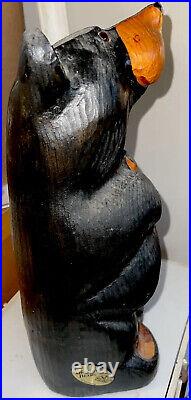 Big Sky Carvers Jeff Fleming Bearfoot Black Bear Wooden Sculpture