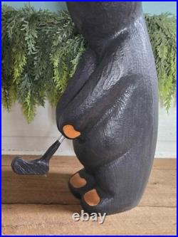 Big Sky Carvers Jeff Fleming Bearfoots Arnold Pine Wood Carved Golfer Black Bear