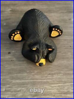 Big Sky Carvers Jeff Fleming Bearfoots Black Bear Ruby Figurine And Two Cubs
