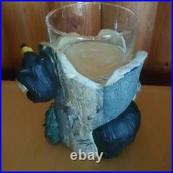 Big Sky Carvers Jeff Fleming Bearfoots Burnsy & Son Black Bear Candle Holder