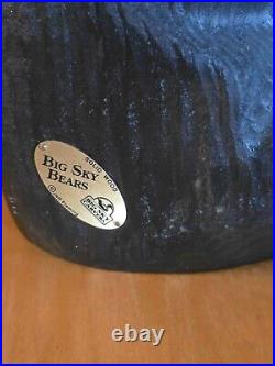 Big Sky Carvers Jeff Fleming Bearfoots Pine Wood Brooke Black Bear Sculpture