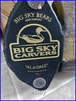Big Sky Carvers Jeff Fleming Bearfoots Rare Al & Dale Black Bear Planter