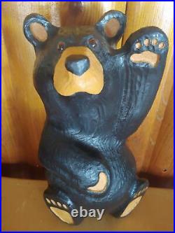 Big Sky Carvers Jeff Fleming Bearfoots Waving Black Bear Pine Sculpture