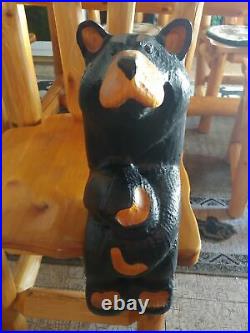 Big Sky Carvers Jeff Fleming Bearfoots Wood Black Bear Shelf Sitter Sculpture