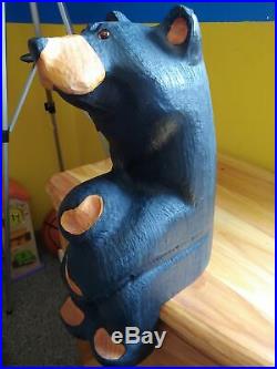 Big Sky Carvers Jeff Fleming Bearfoots Wood Shelf Sitter Black Bear Sculpture