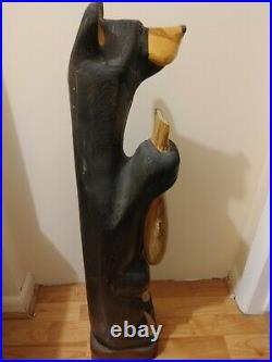 Big Sky Carvers Jeff Fleming Hand-Carved Black Bear Sculpture-33 Tall
