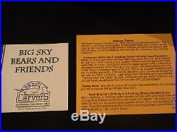 Big Sky Carvers Jeff Fleming Solid Wood Bear Bigfoots Griz+certificate Tag