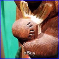 Big Sky Carvers/Jeff Fleming Solid Wood Totem of Eagle and Bear