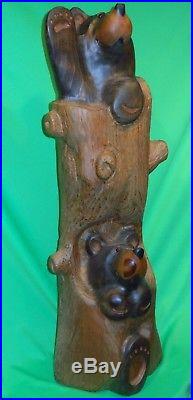 Big Sky Carvers/Jeff Fleming Solid Wood Two Bears in Tree