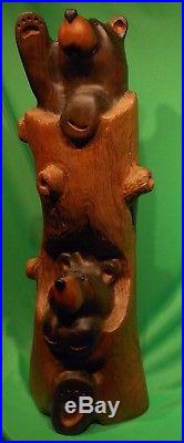 Big Sky Carvers/Jeff Fleming Solid Wood Two Bears in Tree