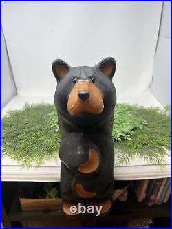 Big Sky Carvers Jeff Flemming Bearfoot Bear 15 Hand Carved Wood Shelf Sitter